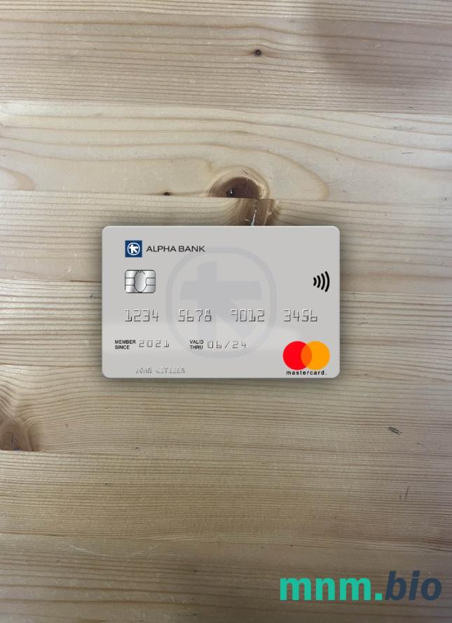 Greece Alpha bank mastercard VERSION 3 wygląd fotograficzny skan PSD + zdjęcie